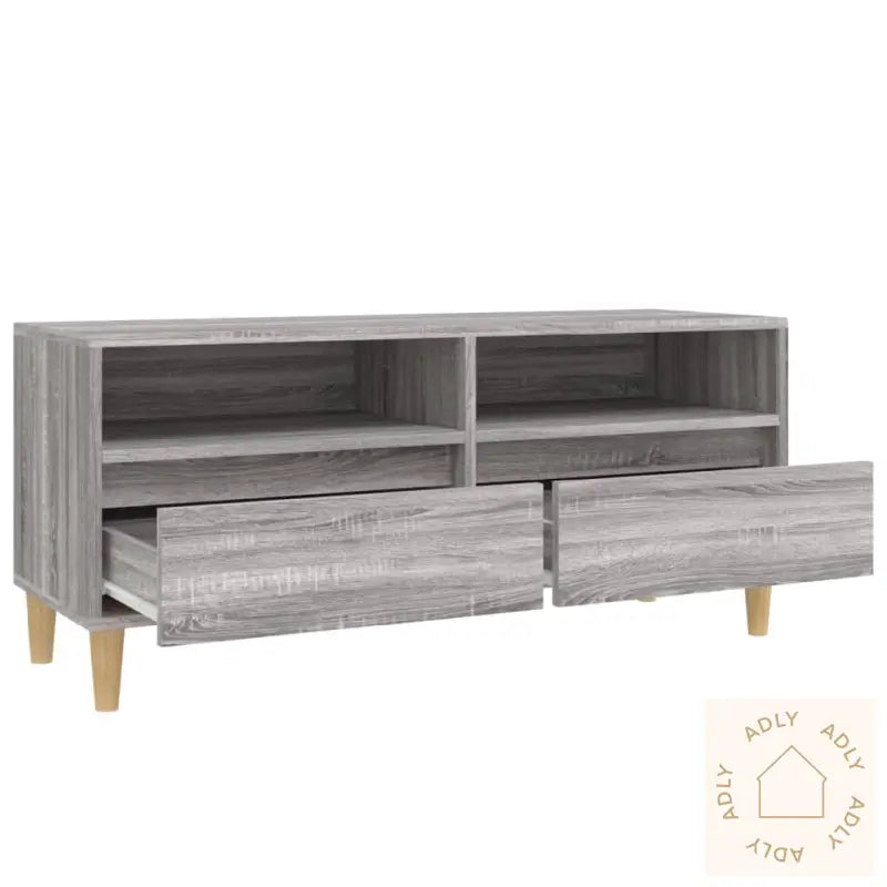 Tv-Benk Grå Sonoma 100X34,5X44,5 Cm Konstruert Tre