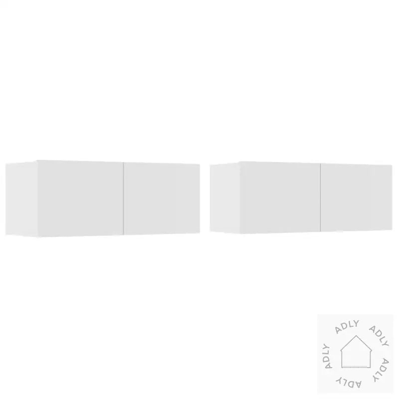 Tv-Skapsett 4 Deler Hvit Konstruert Tre