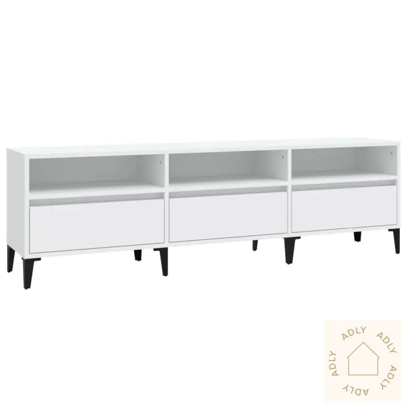 Tv-Benk Hvit 150X30X44,5 Cm Konstruert Tre