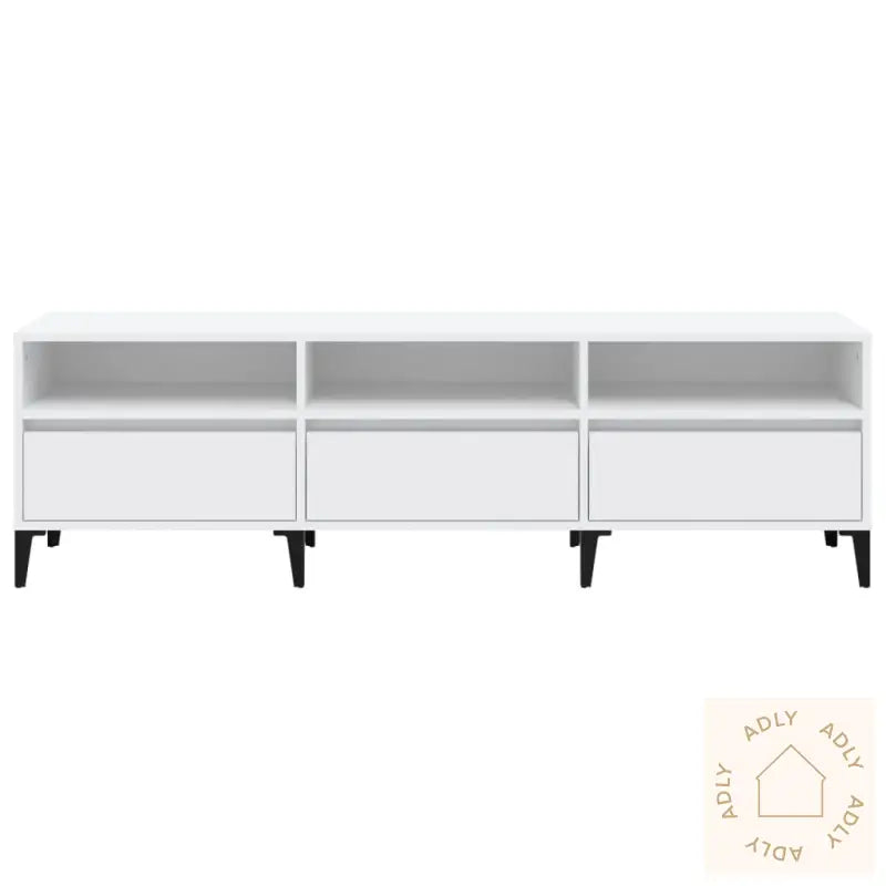 Tv-Benk Hvit 150X30X44,5 Cm Konstruert Tre