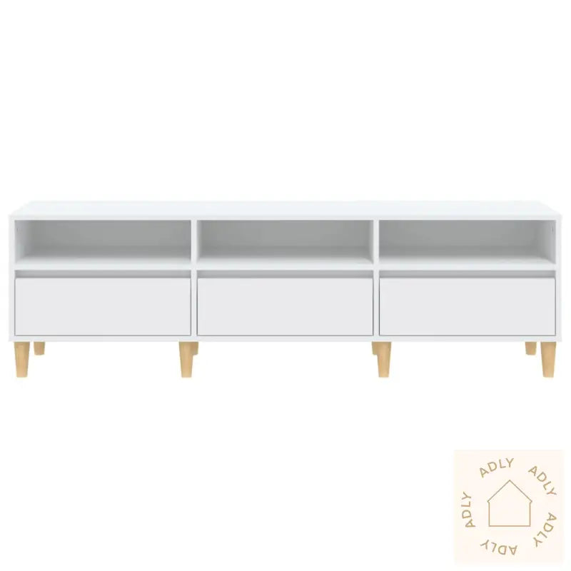 Tv-Benk Hvit 150X30X44,5 Cm Konstruert Tre