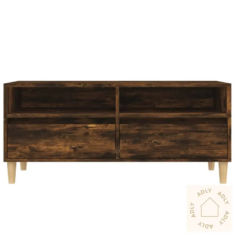 Tv-Benk Røkt Eik 100X34,5X44,5 Cm Konstruert Tre