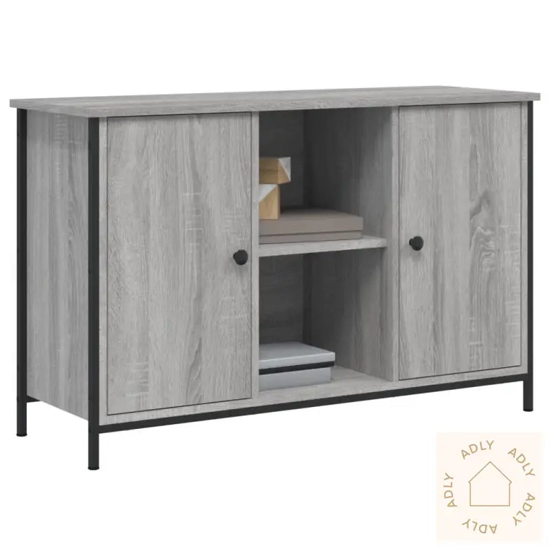 Tv-Benk Grå Sonoma 100X35X65 Cm Konstruert Tre