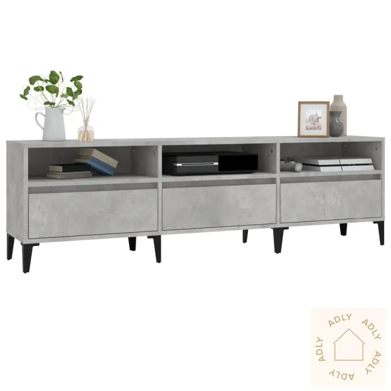 Tv-Benk Betonggrå 150X30X44,5 Cm Konstruert Tre