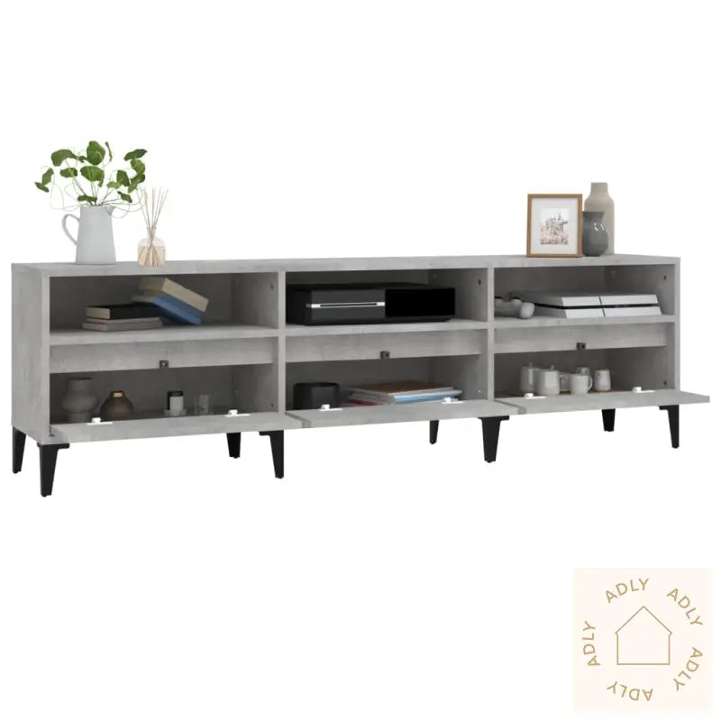 Tv-Benk Betonggrå 150X30X44,5 Cm Konstruert Tre