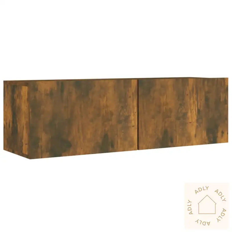 Tv-Skapsett 8 Deler Røkt Eik Konstruert Tre