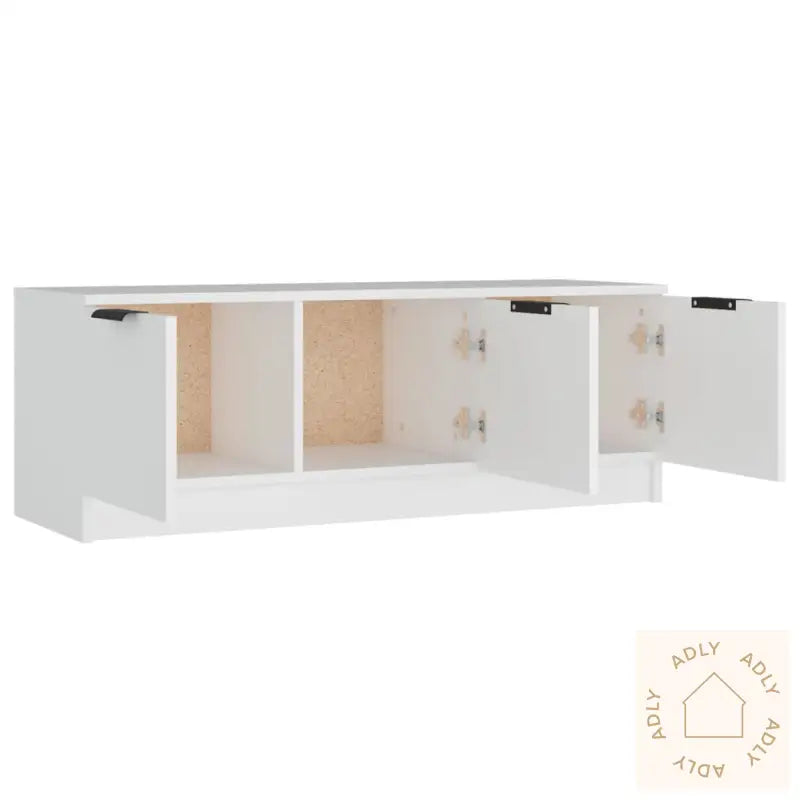 Tv-Benk Hvit 102X35X36,5 Cm Konstruert Tre