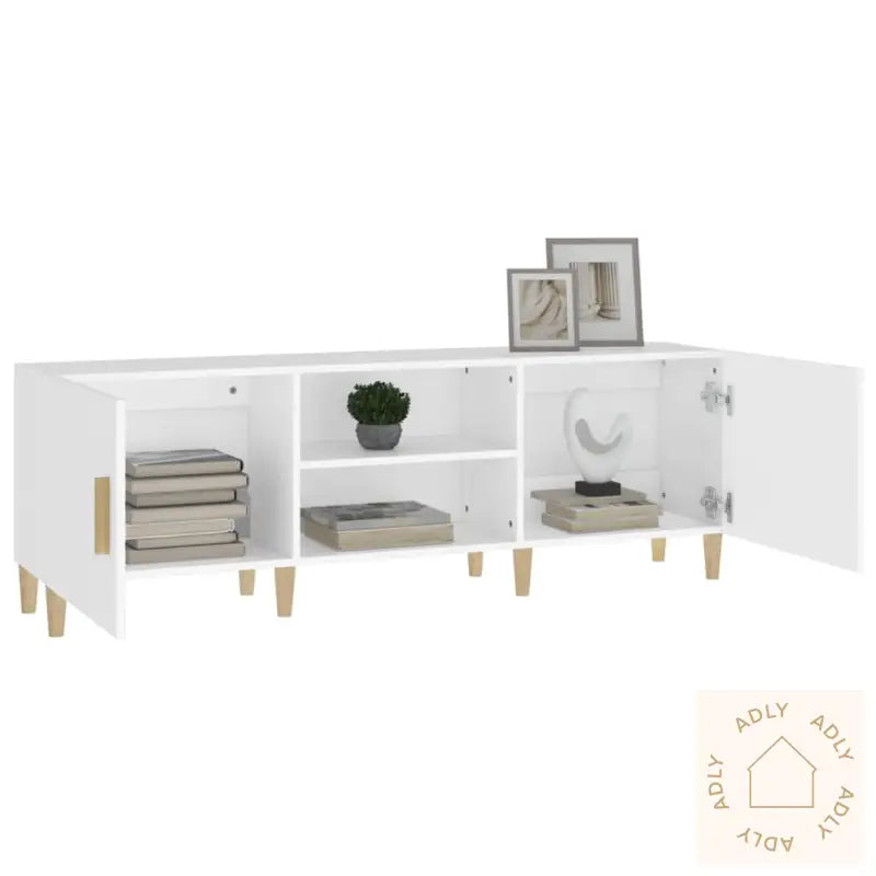 Tv-Benk Hvit 150X30X50 Cm Konstruert Tre