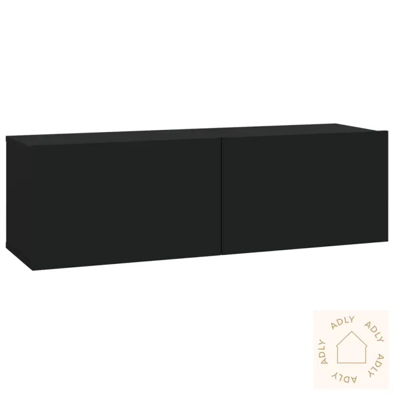 Tv-Skapsett 8 Deler Svart Konstruert Tre