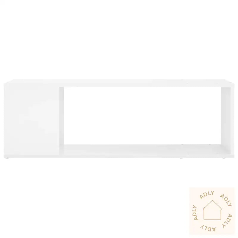 Tv-Benk Høyglans Hvit 100X24X32 Cm Konstruert Tre