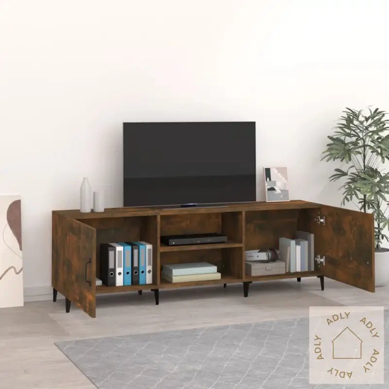 Tv-Benk Røkt Eik 150X30X50 Cm Konstruert Tre