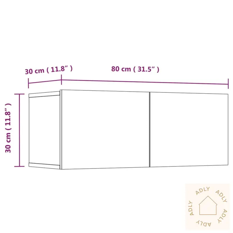 Tv-Benker 4 Stk Svart 80X30X30 Cm Konstruert Tre