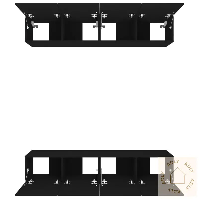 Tv-Benker 4 Stk Svart 80X30X30 Cm Konstruert Tre