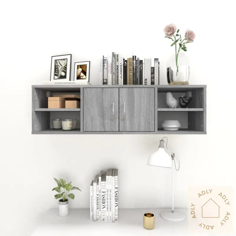 Vegghylle Grå Sonoma 102X30X29 Cm Konstruert Tre