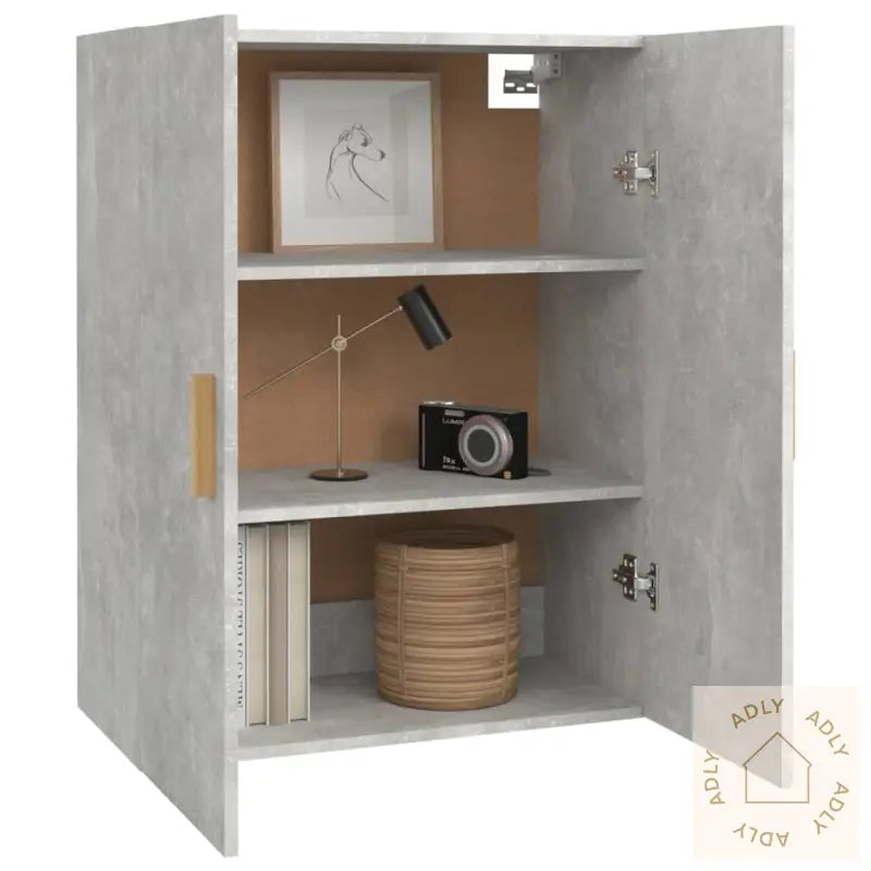 Hengende Veggskap Betonggrå 69,5X34X90 Cm