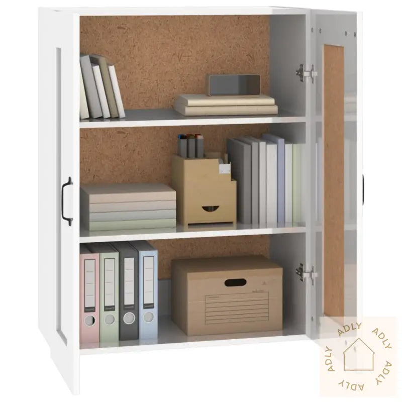 Hengende Veggskap Høyglans Hvit 69,5X32,5X90 Cm