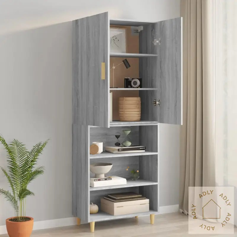 Hengende Veggskap Grå Sonoma 69,5X34X90 Cm