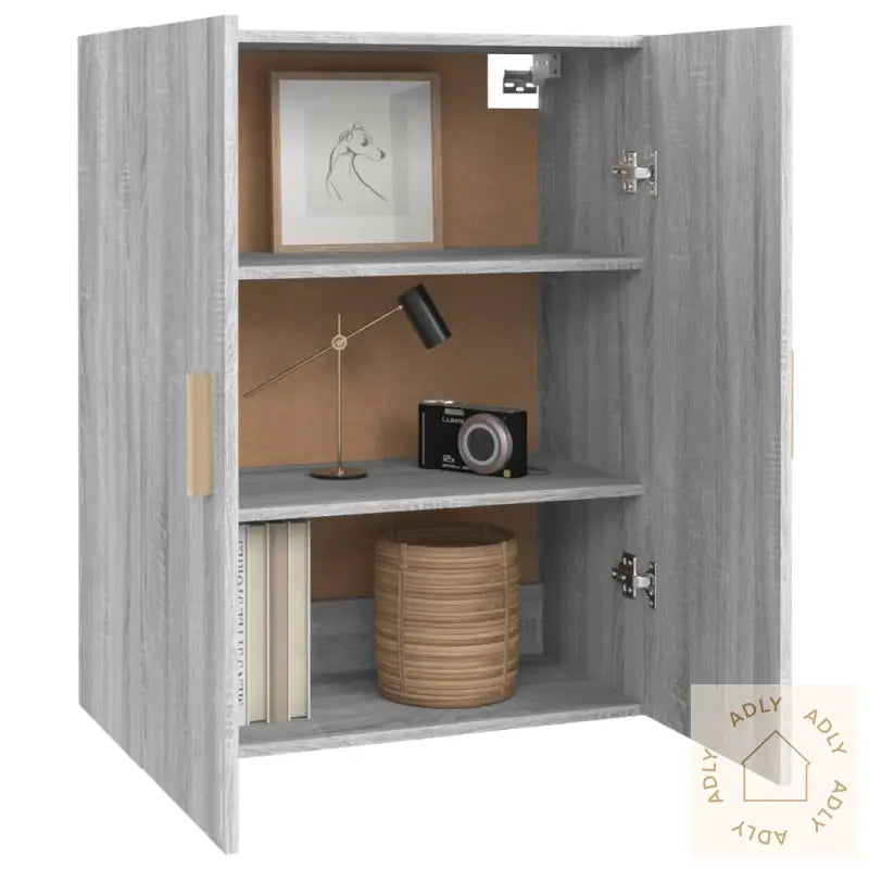 Hengende Veggskap Grå Sonoma 69,5X34X90 Cm