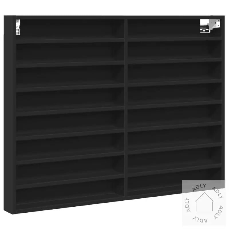 Vitrineskap Svart 100X8,5X75 Cm Konstruert Tre
