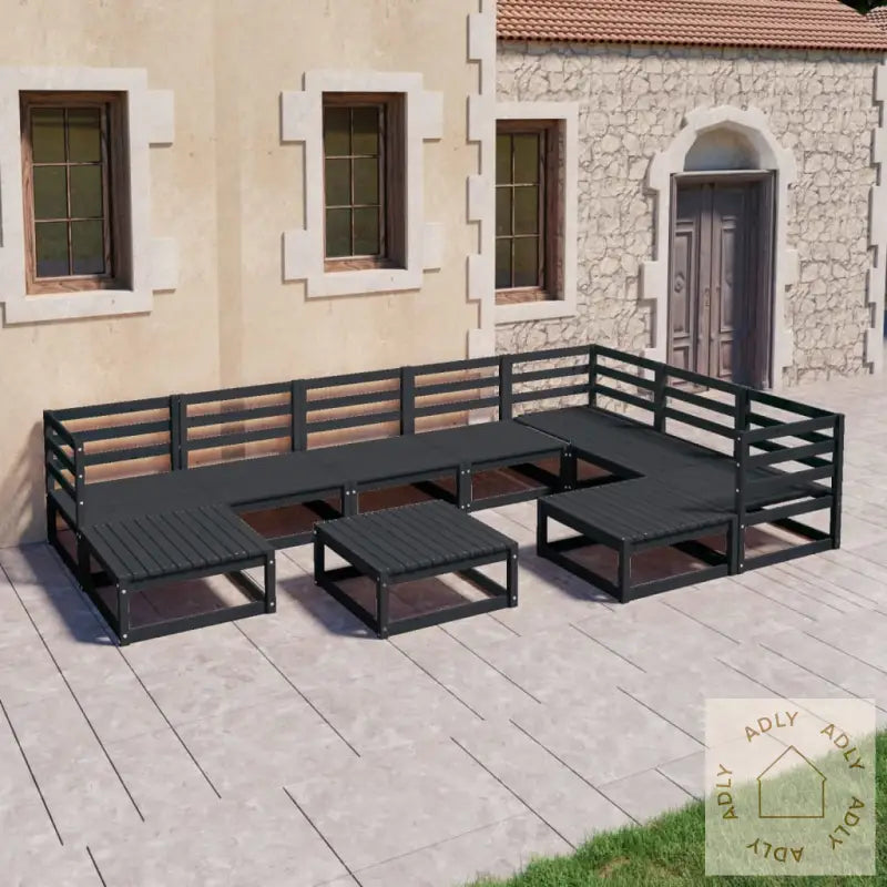 Hagesofagruppe 10 Deler Svart Heltre Furu