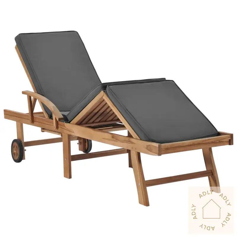 Solsenger Med Puter 2 Stk Heltre Teak Grå