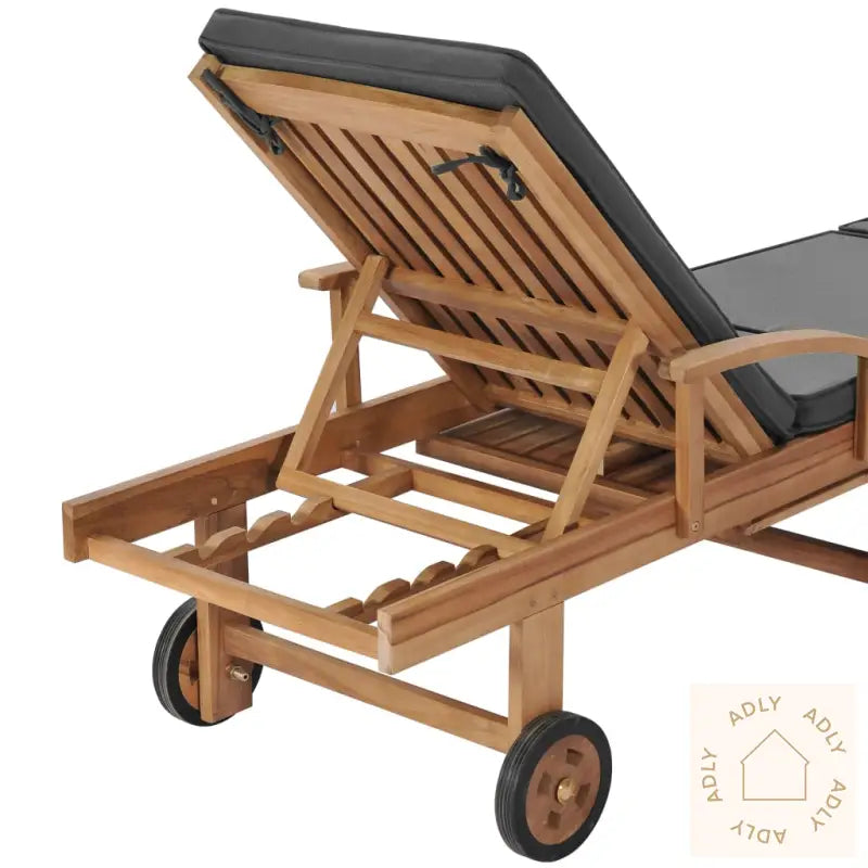 Solsenger Med Puter 2 Stk Heltre Teak Grå