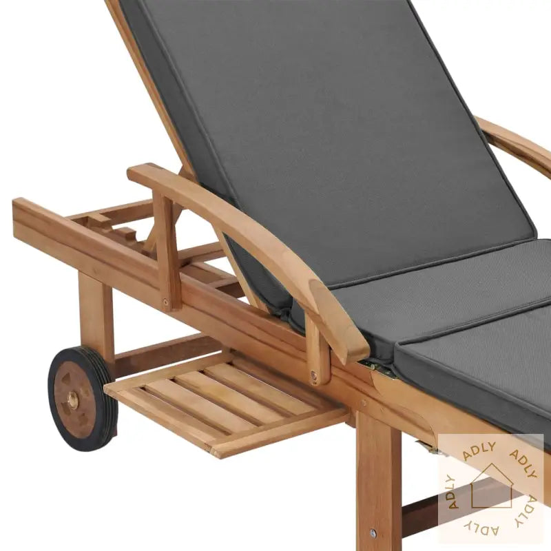 Solsenger Med Puter 2 Stk Heltre Teak Grå