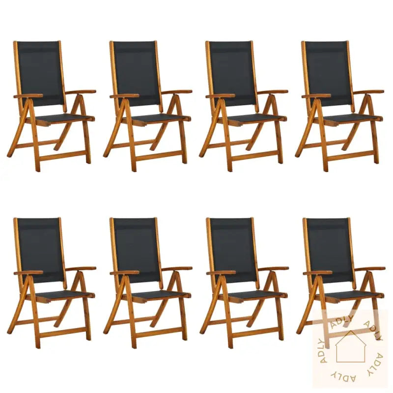 Sammenleggbare Stoler 8 Stk Heltre Akasie Og Textilene