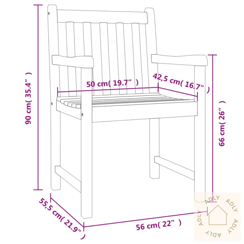 Hagestoler 8 Stk 56X55,5X90 Cm Heltre Akasie