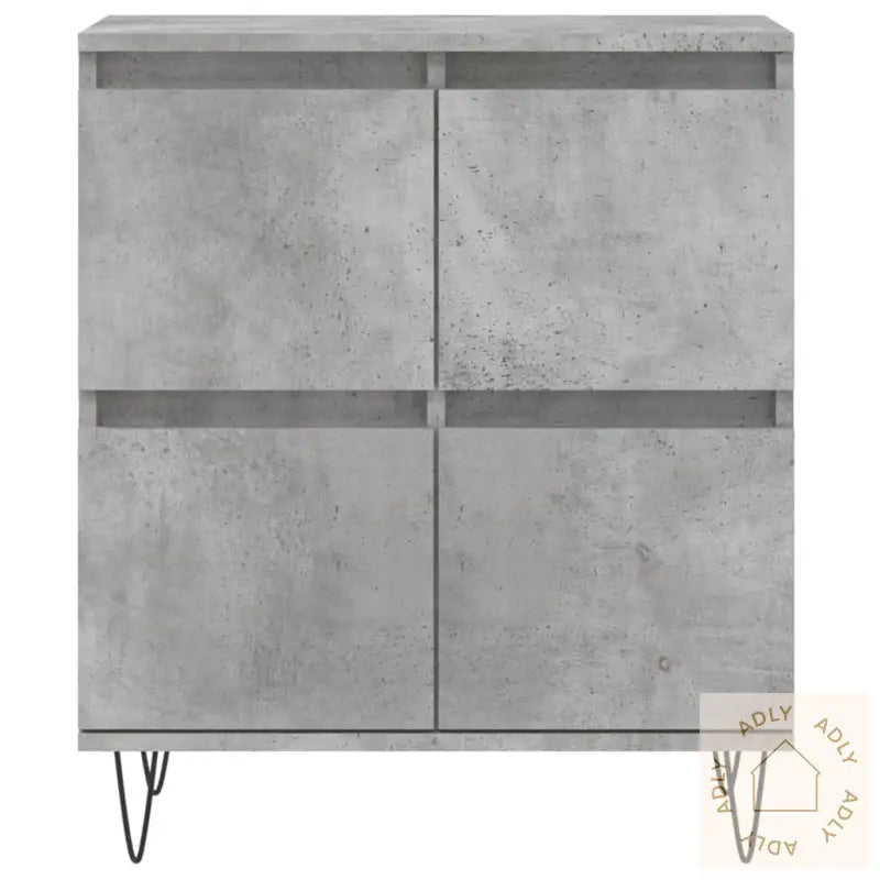 Skjenker 2 Stk Betonggrå Konstruert Tre