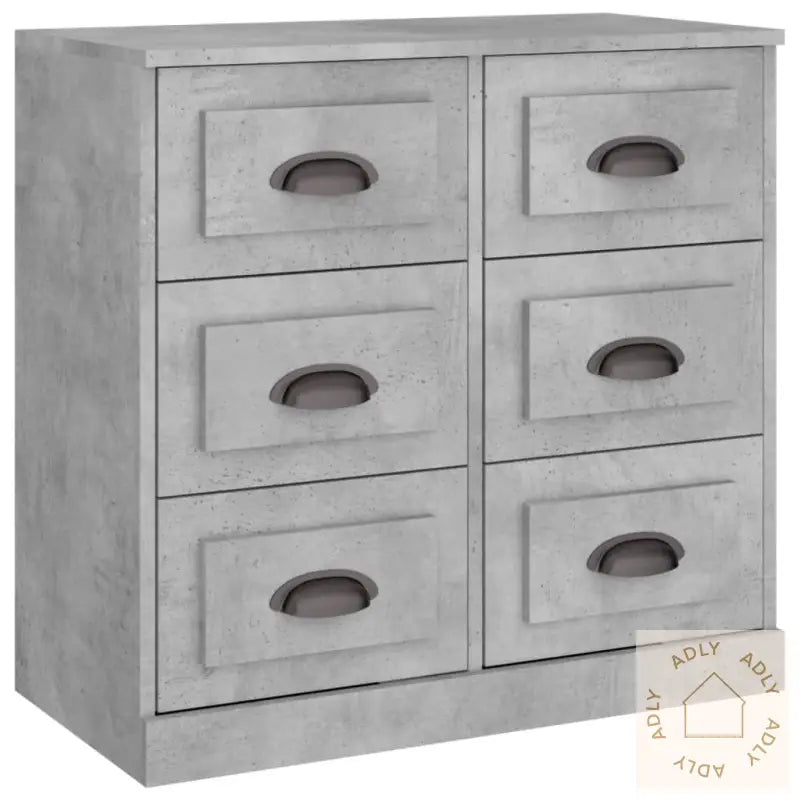 Skjenker 2 Stk Betonggrå Konstruert Tre