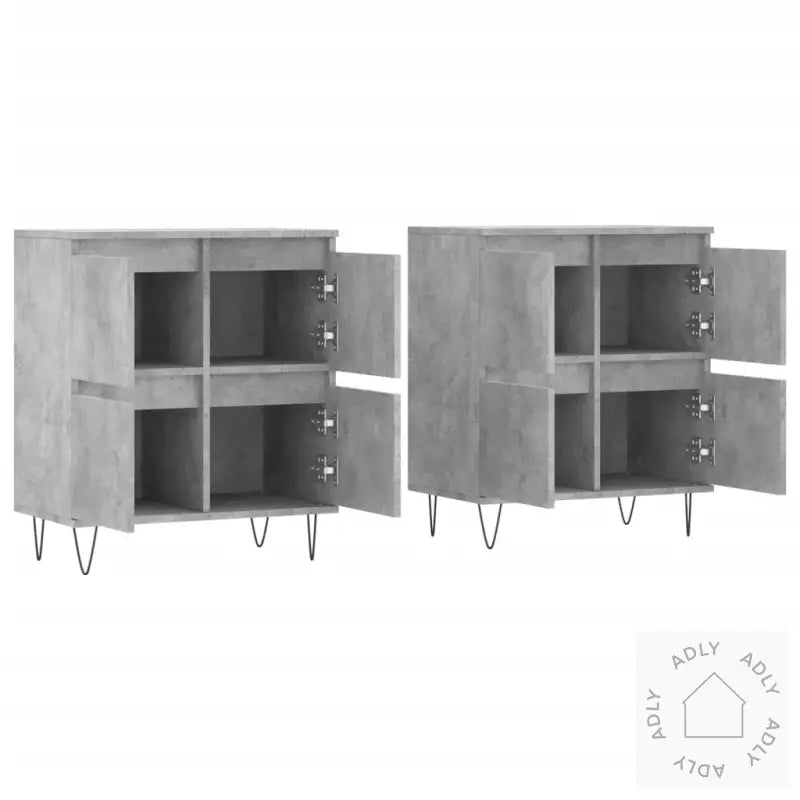 Skjenker 2 Stk Betonggrå Konstruert Tre