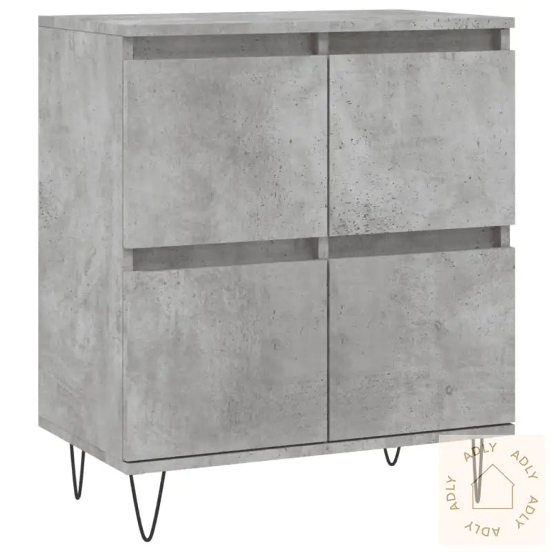 Skjenker 2 Stk Betonggrå Konstruert Tre