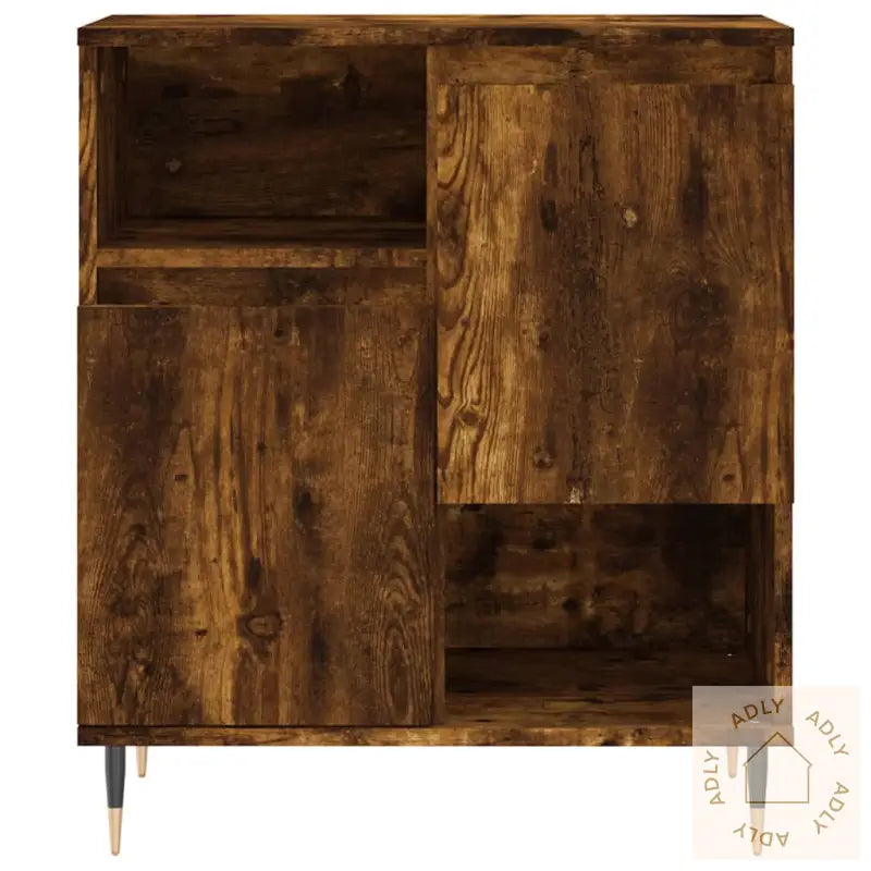 Skjenker 2 Stk Røkt Eik Konstruert Tre