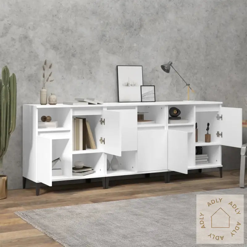 Skjenker 3 Stk Hvit 60X35X70 Cm Konstruert Tre