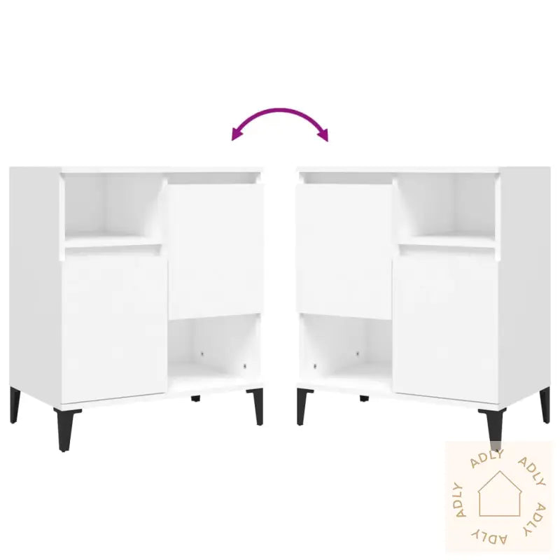 Skjenker 3 Stk Hvit 60X35X70 Cm Konstruert Tre