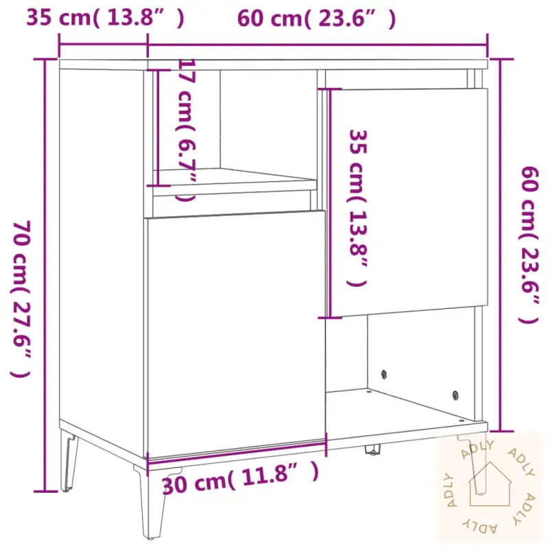 Skjenker 3 Stk Hvit 60X35X70 Cm Konstruert Tre