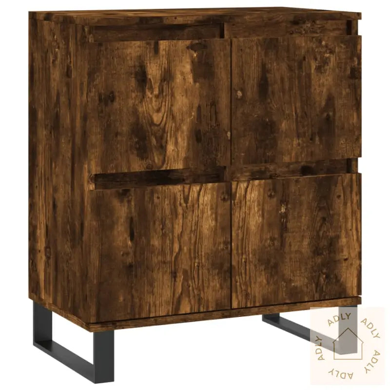 Skjenker 3 Stk Røkt Eik Konstruert Tre