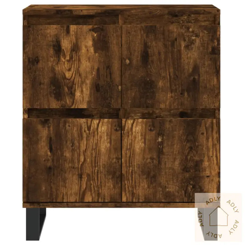 Skjenker 3 Stk Røkt Eik Konstruert Tre