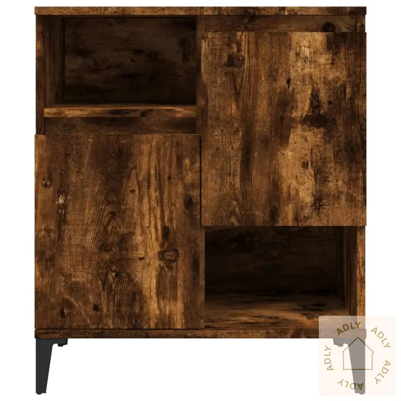Skjenker 2 Stk Røkt Eik 60X35X70 Cm Konstruert Tre