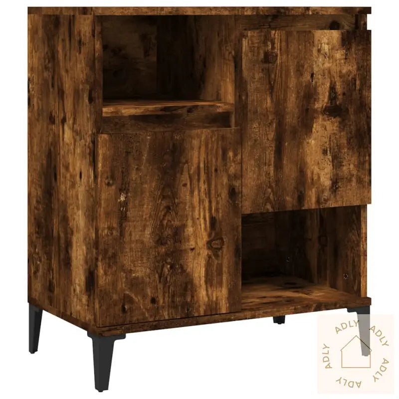 Skjenker 2 Stk Røkt Eik 60X35X70 Cm Konstruert Tre