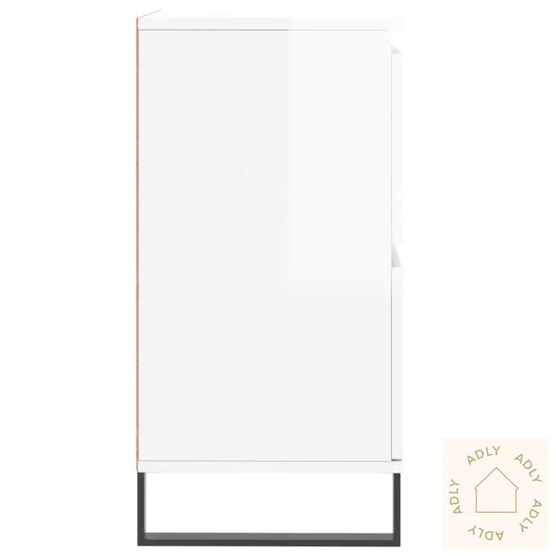 Skjenker 2 Stk Høyglans Hvit Konstruert Tre