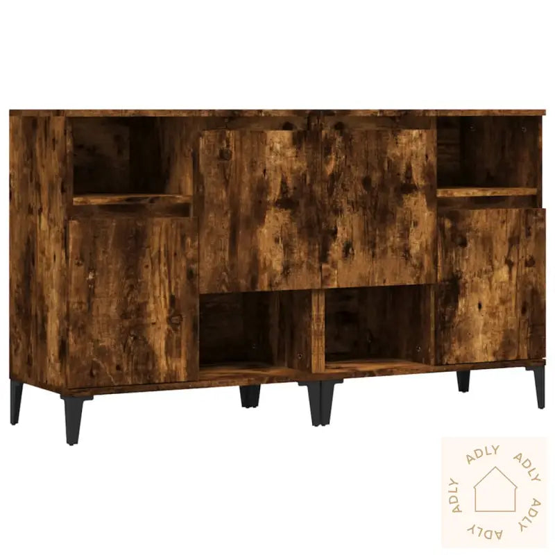Skjenker 2 Stk Røkt Eik 60X35X70 Cm Konstruert Tre