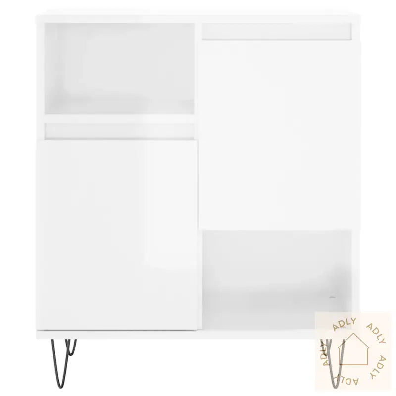 Skjenker 2 Stk Høyglans Hvit Konstruert Tre