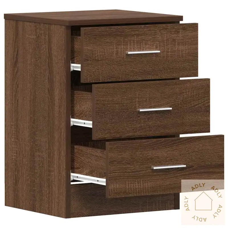 Nattbord 2 Stk Brun Eik 38X35X56 Cm Konstruert Tre