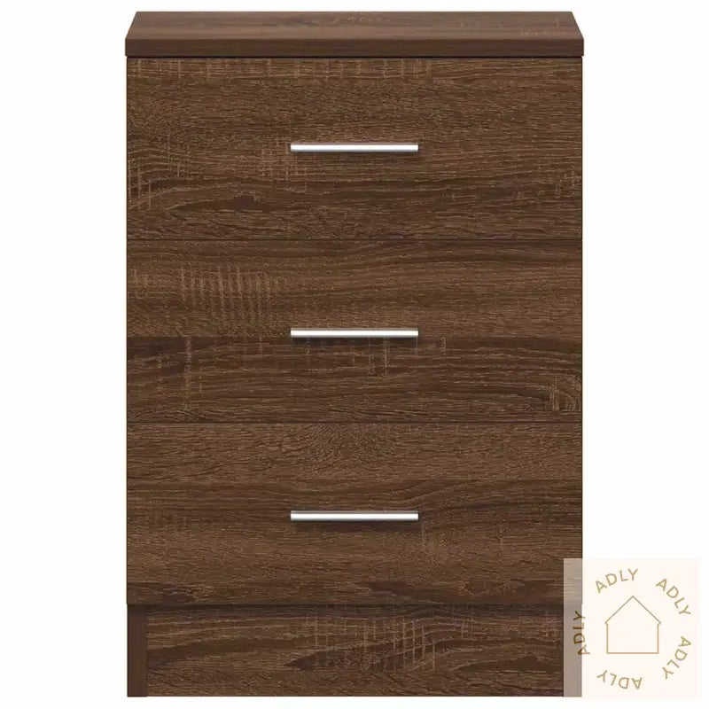 Nattbord 2 Stk Brun Eik 38X35X56 Cm Konstruert Tre