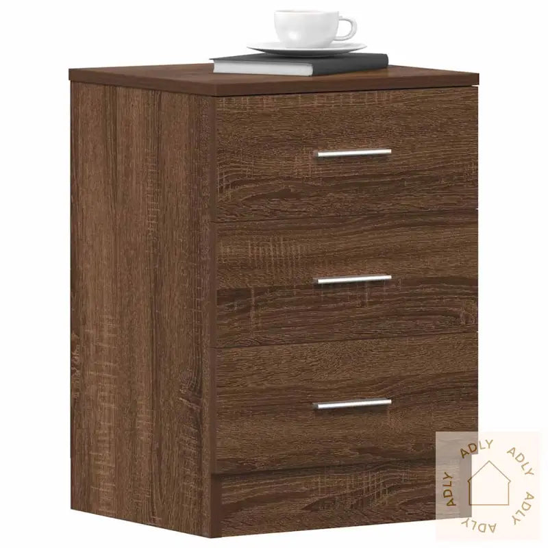 Nattbord 2 Stk Brun Eik 38X35X56 Cm Konstruert Tre