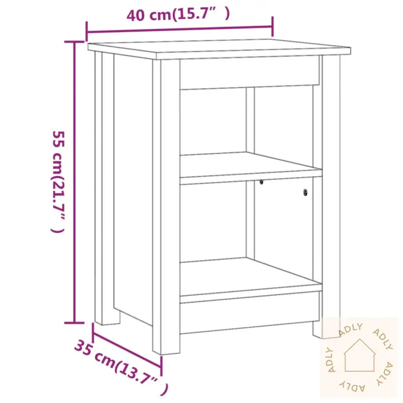 Nattbord 2 Stk 40X35X55 Cm Heltre Furu
