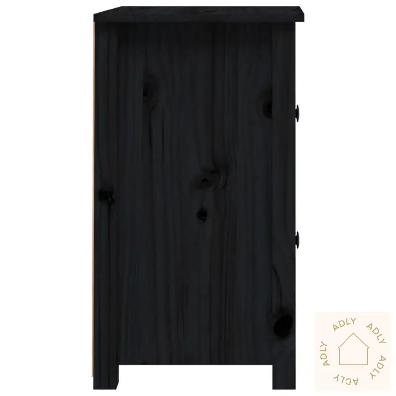 Nattbord 2 Stk Svart 40X35X61,5 Cm Heltre Furu