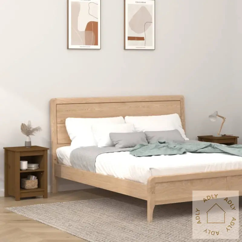 Nattbord 2 Stk Honningbrun 40X35X55 Cm Heltre Furu